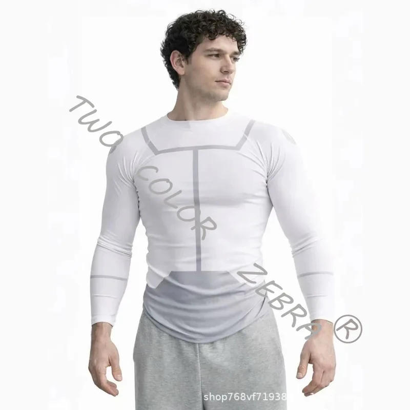 Compression Long Pant - A;3\v,7'd/A サーティファイド・マジカル・インビンシブル コスプレ コンプレッションTシャツ ホワイトグレープリントとレッドカラーシャツ ロングショート
