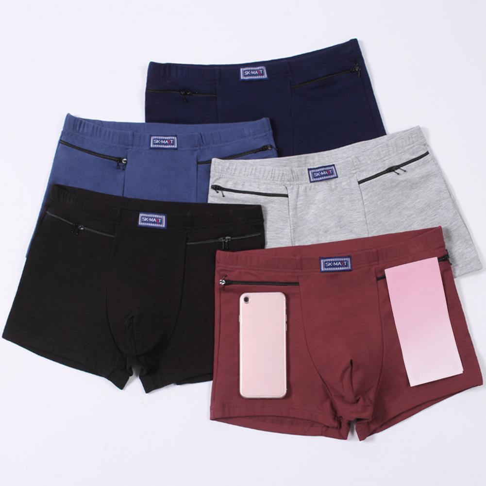 Boxer Brief Pack Cotton - 男性のポケット下着盗難防止ブリーフボクサーパンティーシームレス弾性男性パンティー綿 U バンプ男性ショーツブリーフ日常着