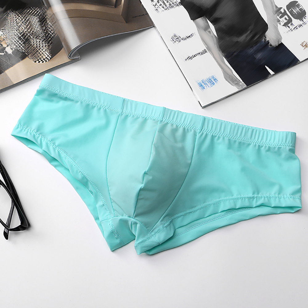 Trunk Breathable Men - アイスシルク下着ボクサーブリーフ通気性バルジポーチショーツローライズ男性パンティーショーツトランクスパンツファッション