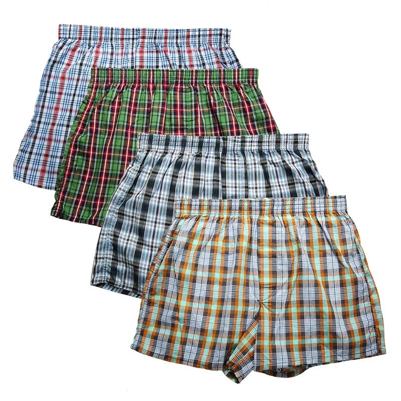 Boxer Brief Pack Cotton - 高品質ブランドメンズボクサーパンツ綿 100% クラシックチェック柄コーマ男性パンツ緩い通気性オーバーサイズ