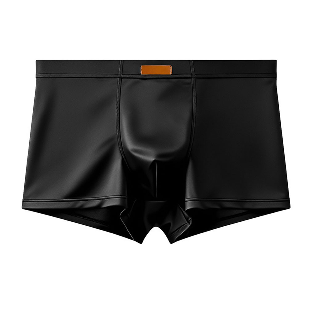 Trunk Breathable Men - 男性アイスシルクサテンのようなボクサーパンツバルジポーチ固体下着トランクスパンティー通気性高弾性ボクサー Hombre