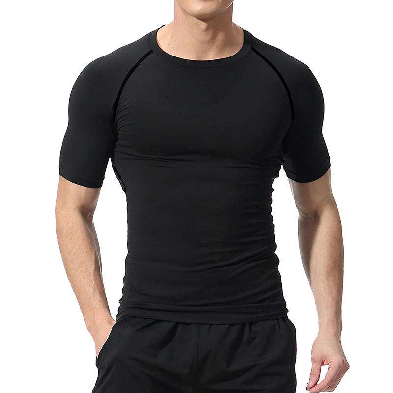 男性用速乾性アスレチックTシャツ、グラフィックプリント、ジム - Base Layer Top のレビューと価格