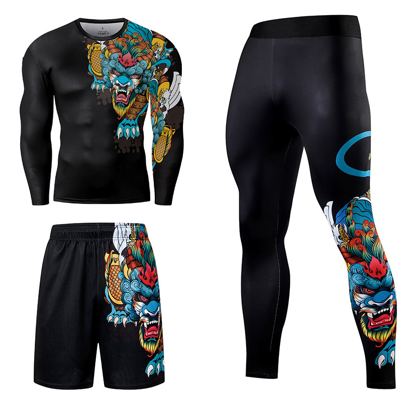 2/3 個男性柔術トラックスーツ圧縮セットスポーツウェアジム - Compression Long Pant のレビューと価格