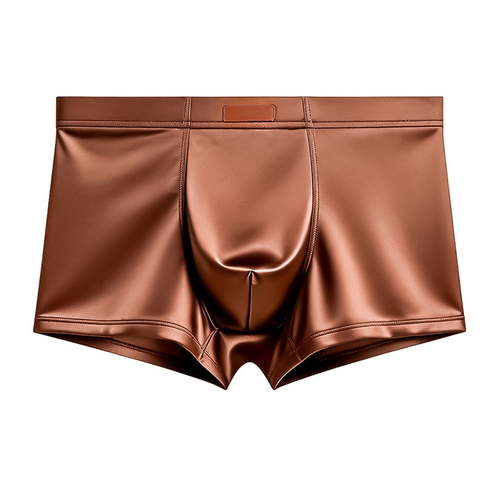 男性アイスシルクサテンのようなボクサーパンツバルジポーチ固体 - Trunk Breathable Men のレビューと価格
