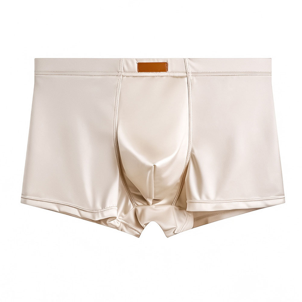男性アイスシルクサテンのようなボクサーパンツバルジポーチ固体 - Trunk Breathable Men のレビューと価格