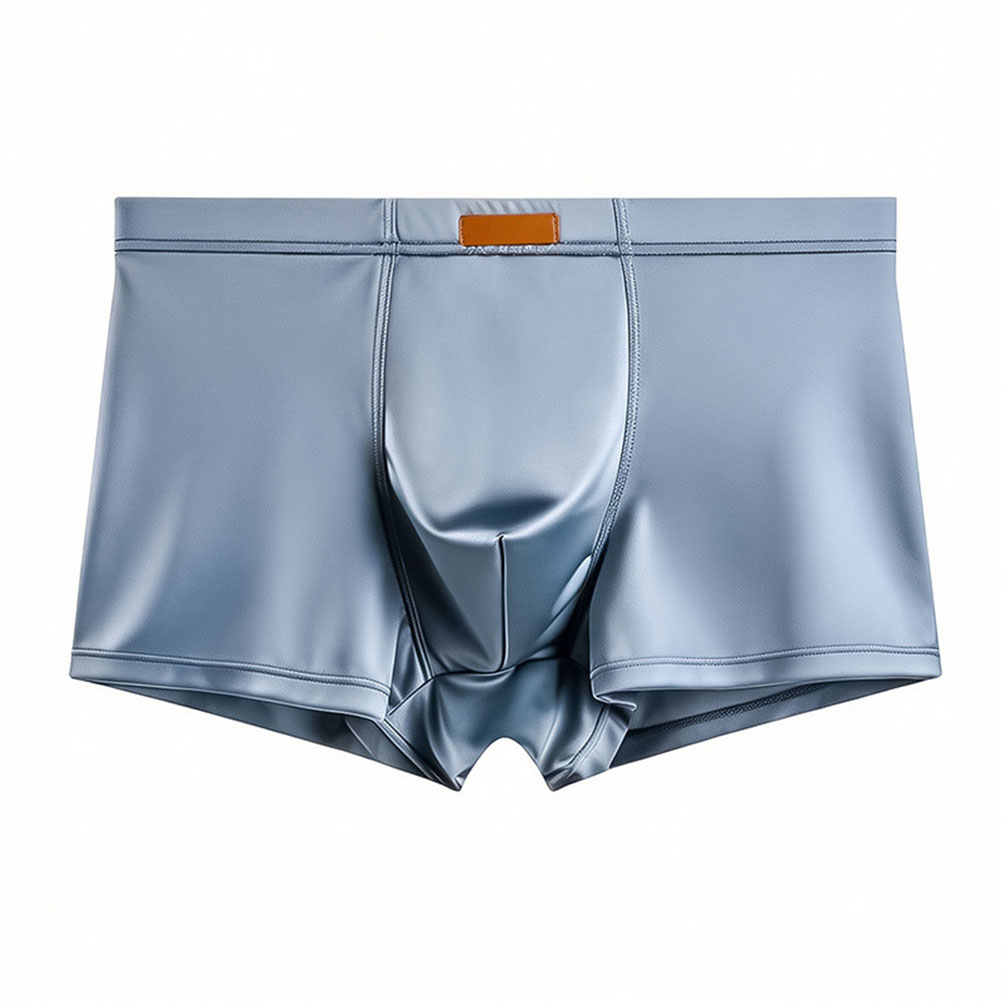 男性アイスシルクサテンのようなボクサーパンツバルジポーチ固体 - Trunk Breathable Men のレビューと価格