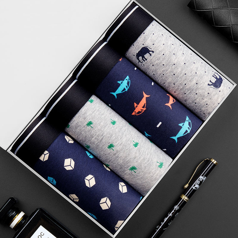 男性用のセクシーなコットン下着,通気性のあるパンツ,無地,4 - Boxer Brief Pack Cotton のレビューと価格