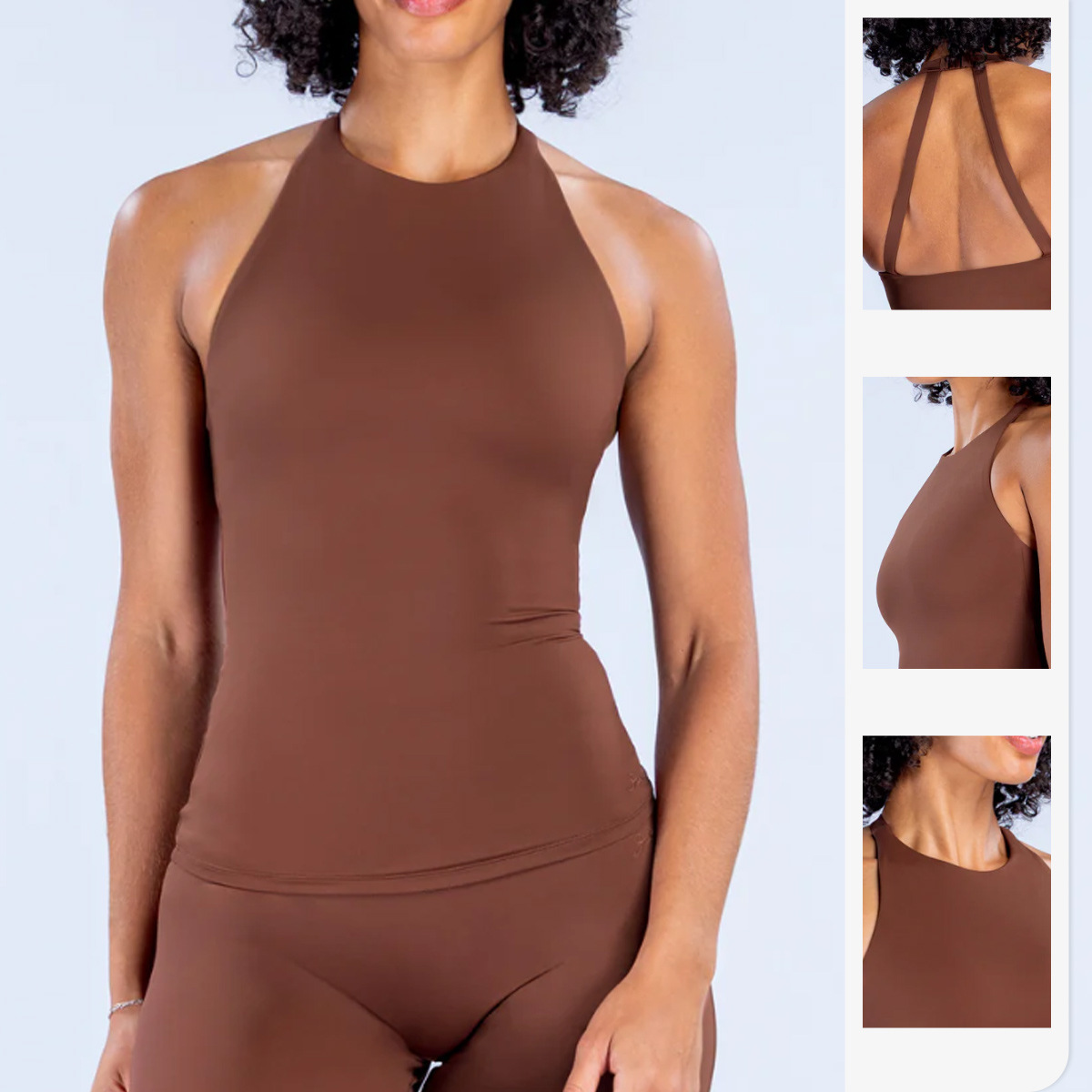 女性用ホルターネックタンクトップ、スポーツブラ内蔵、ヨガトッ - Suspender Tank Top のレビューと価格