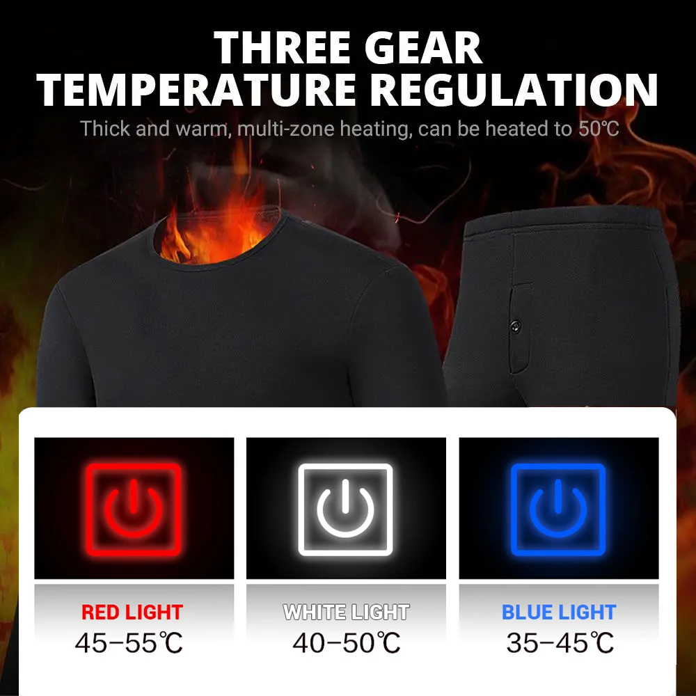 男性用の冬の熱加熱ジャケット,ベスト,加熱下着,スキースーツ - Thermal Long John のレビューと価格