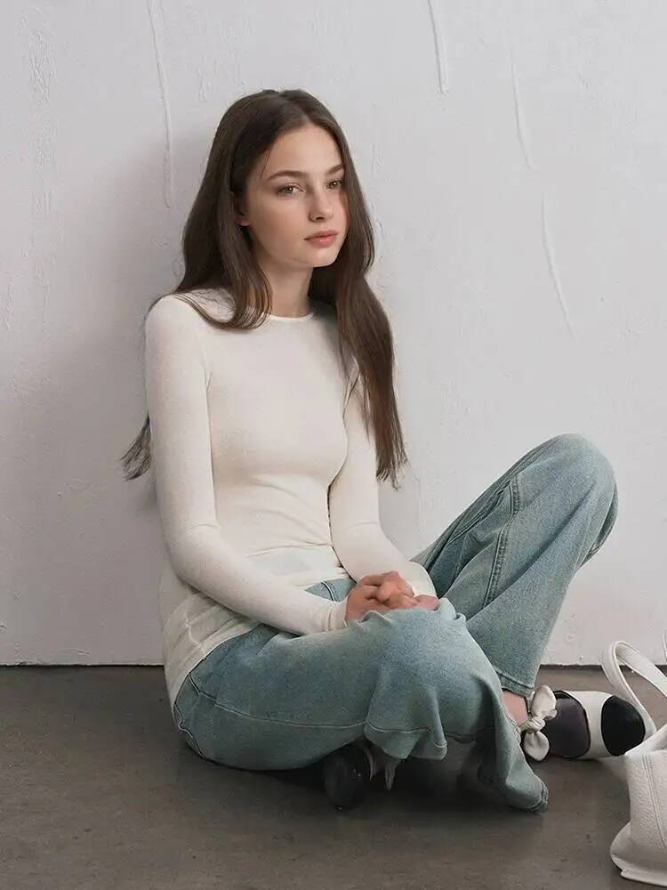 レディースカシミヤ混紡長袖トップス 秋冬用 ソフトモーダルス - Base Layer Top のレビューと価格